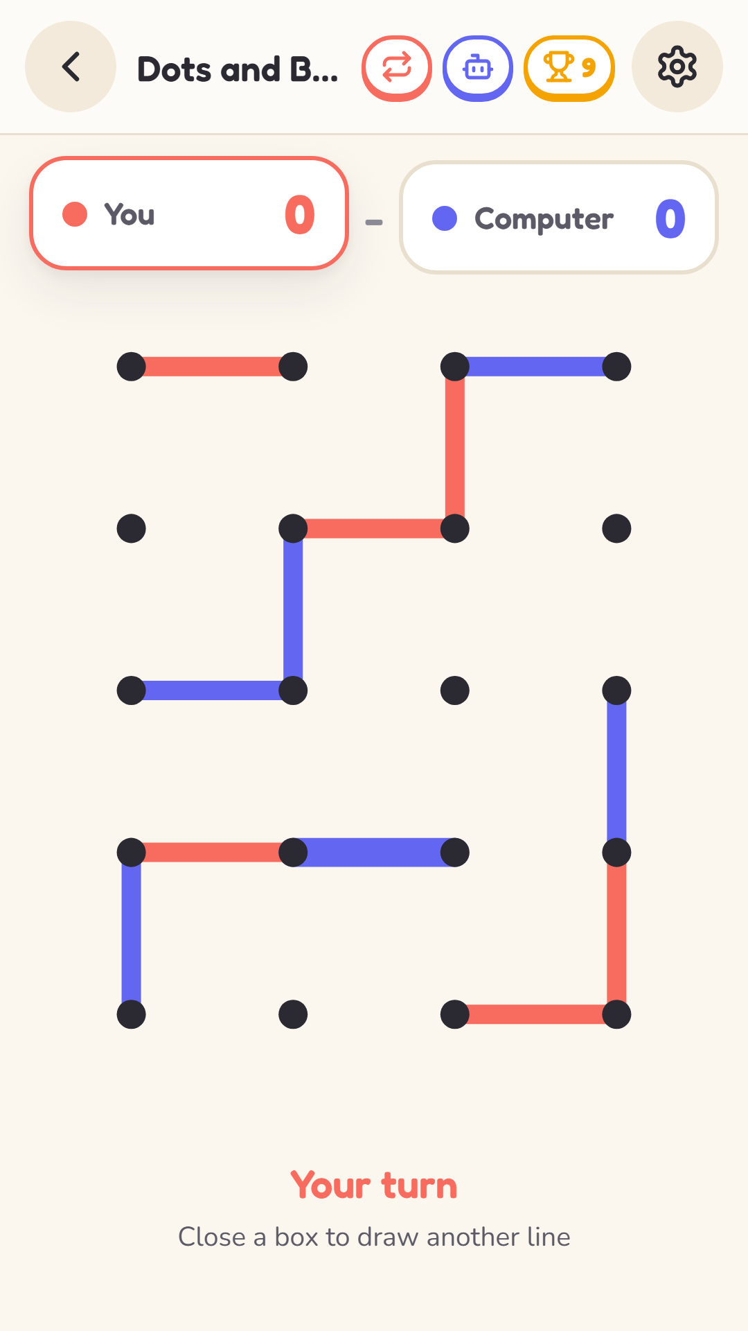 Dots and Boxes screenshot