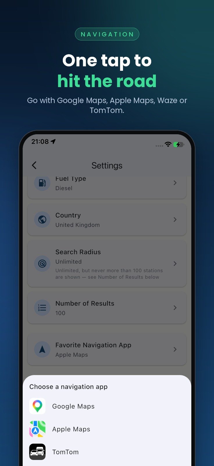 TankCompass: Choosing a navigation app